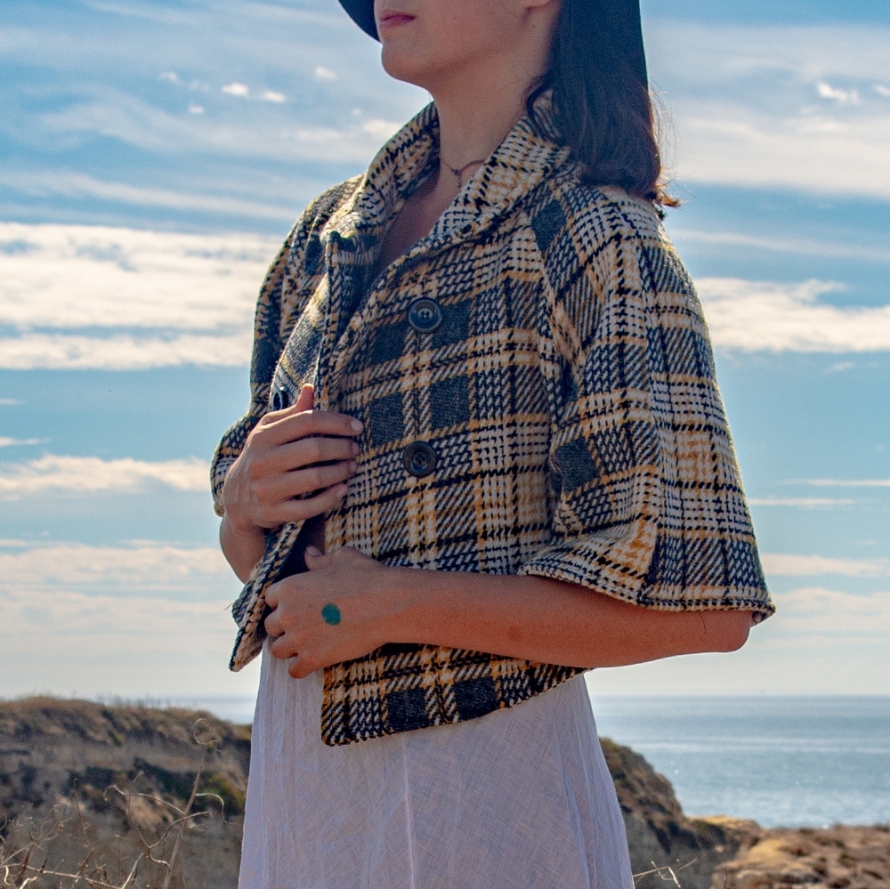 Yellow Plaid STEVE MADDEN Cape